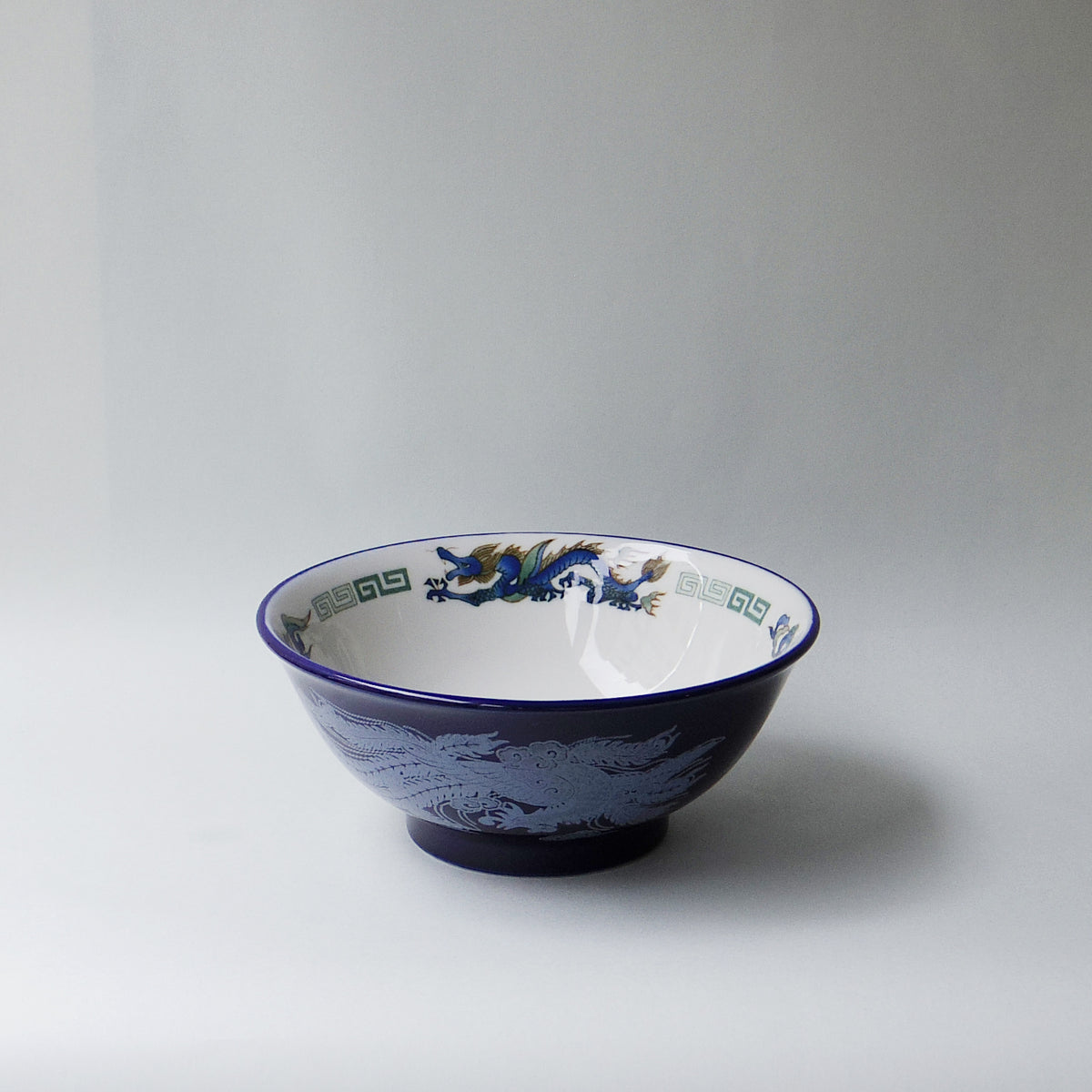龍紋様 どんぶり 明時代 骨董 ルリ 反り高台6寸お子様丼 龍雷紋 – MINODONBURI shop