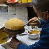 反りどんぶり 凛 樹皮白 制作風景