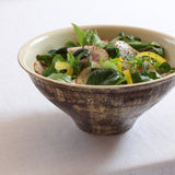 反りどんぶり 凛 樹皮白 盛付