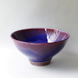 切立どんぶり　紫辰砂反深口7寸
