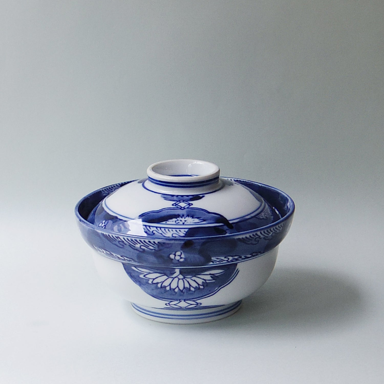 希少◇美濃焼 龍峰窯 金彩 祥瑞花丸紋 蓋付き どんぶり 5客 丼鉢