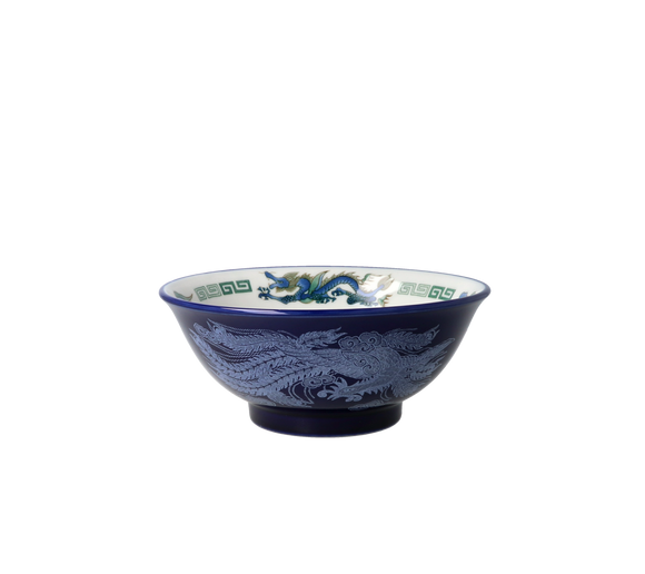 ルリ　反り高台6寸お子様丼 龍雷紋