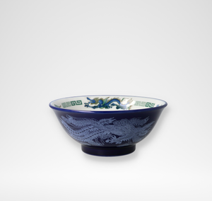 ルリ　反り高台6寸お子様丼 龍雷紋
