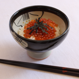 高台丼　椿　黒